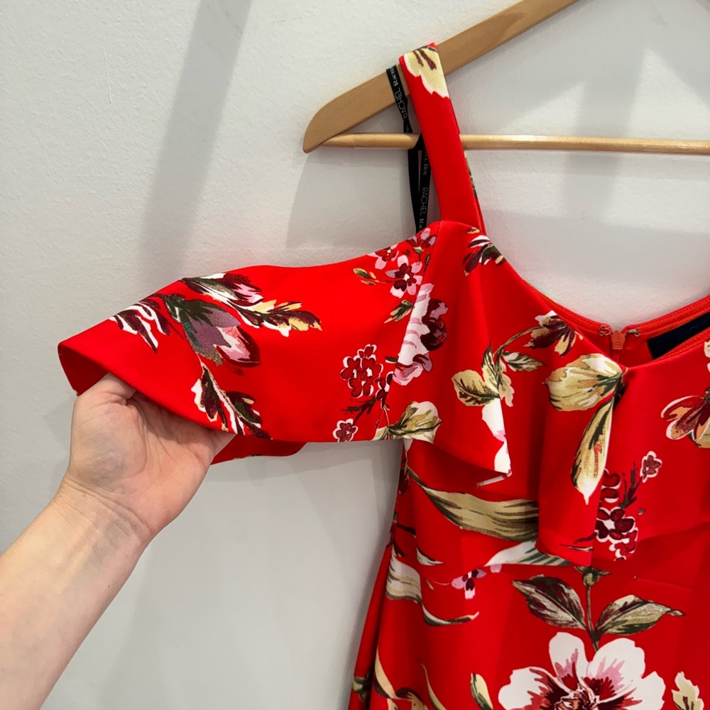 Spicy & Floral Red Dress View 2